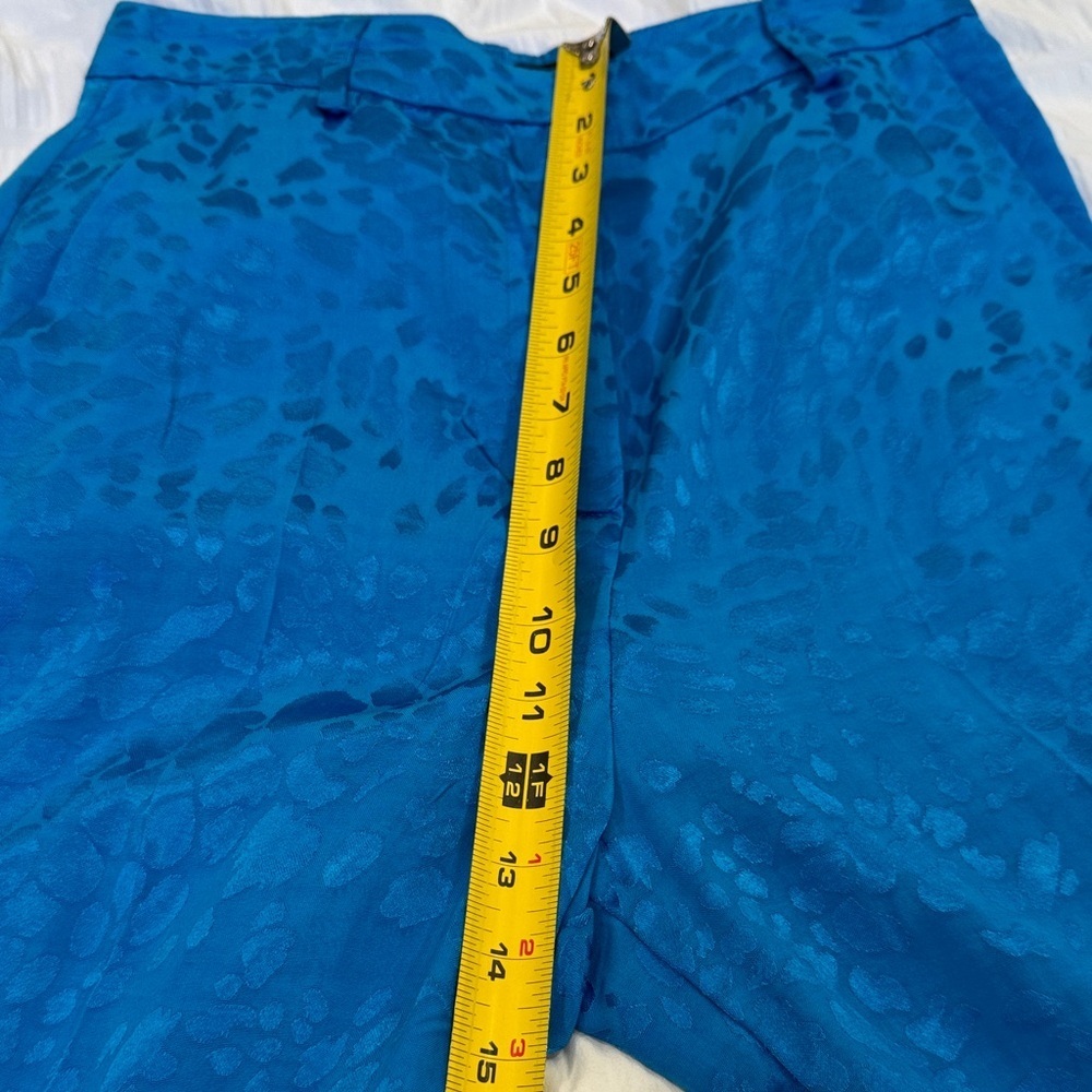 Zara Blue Patterned Satin Pants Size XS NWT - Picture 10 of 14